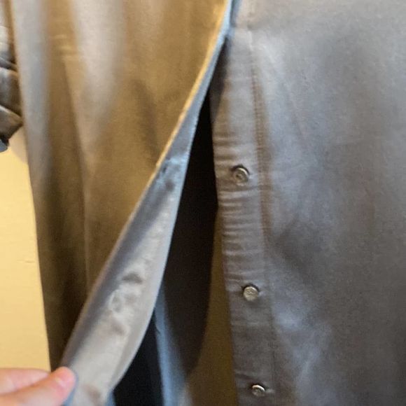 Theory Charcoal Pure Silk Short Sleeve Button Down Tunic Dress - Picture 2 of 8